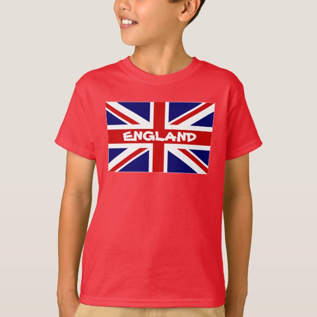 Kid's T Shirts with English Union Jack flag (Front)