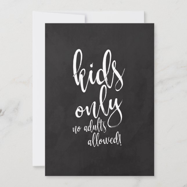 Kids Table Affordable Chalkcoard Wedding Sign Invitation (Front)