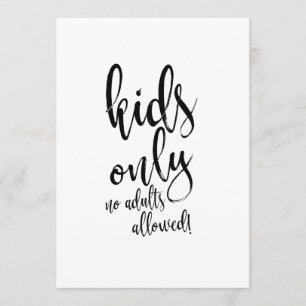 Kids Table Calligraphy Affordable Wedding Sign Invitation