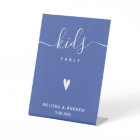 Kids Table - Elegant Calligraphy Blue Wedding 