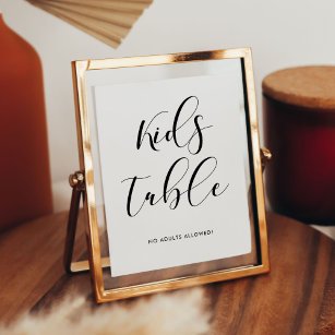 Kids table wedding reception sign