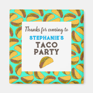 Kids Taco Birthday Thank You Party Favor Magnet