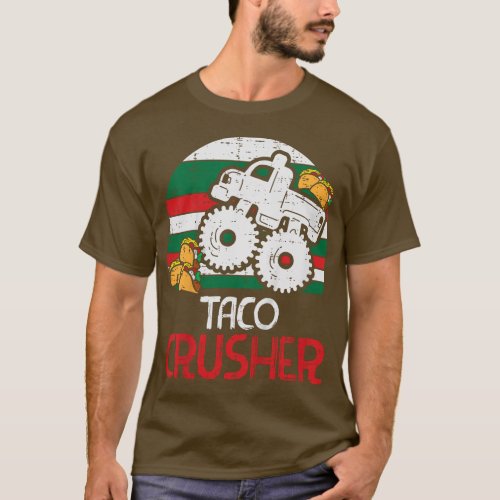 Kids Taco Crusher Monster Truck Toddler Boys Cinco T_Shirt