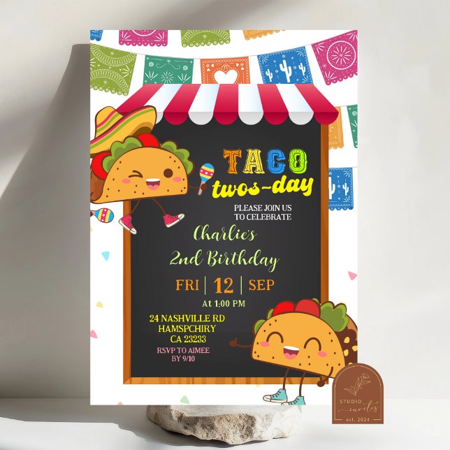 Kid's Taco Twosday Birthday invitation (Creator Uploaded)