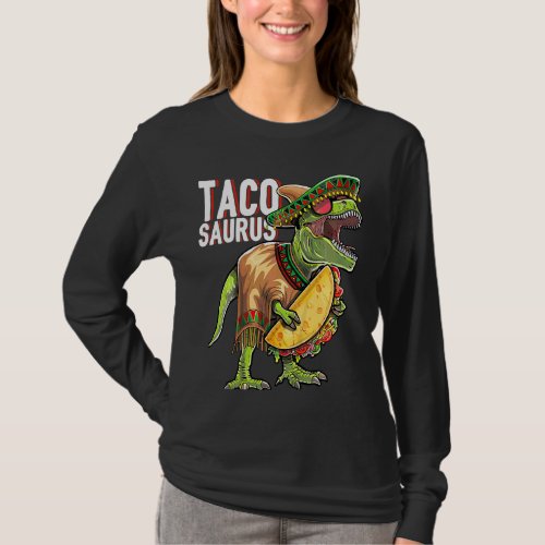 Kids Tacosaurus Cinco De Mayo Dinosaur Taco Party  T_Shirt