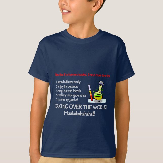 Kids Take Over World Dark Shirt Design (Front)
