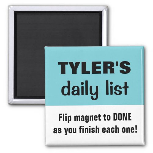 Kids Task Chore List Reminder Name Magnet