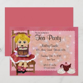 Kids Tea Party Invitation | Zazzle