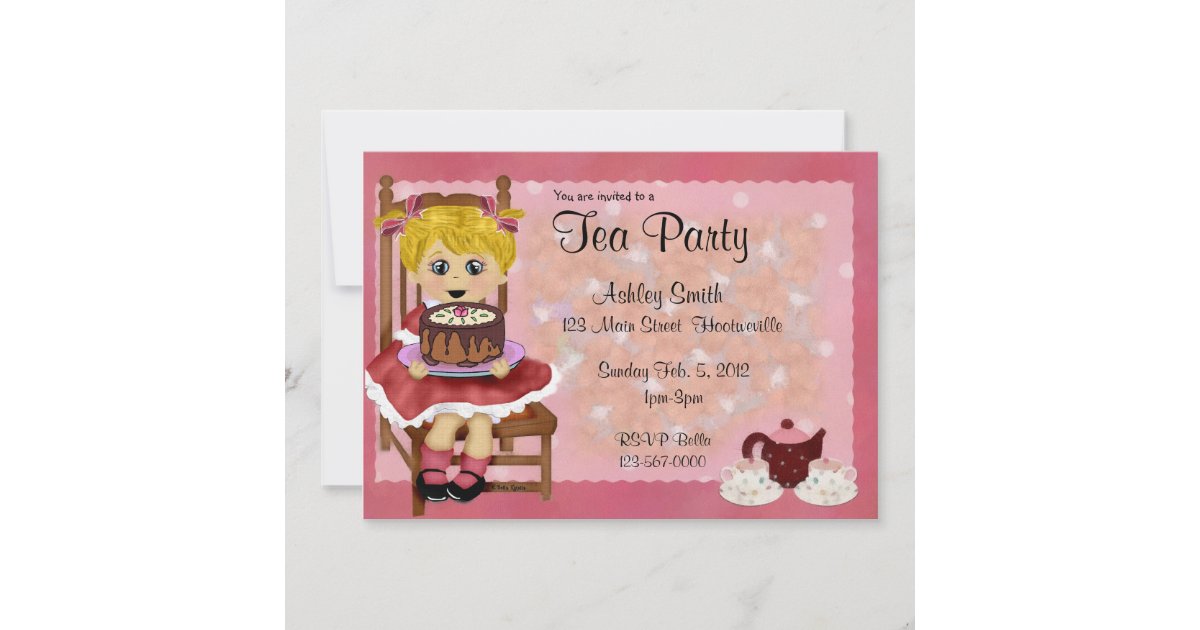 Kids Tea Party Invitation | Zazzle