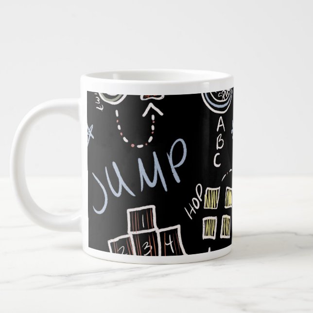 Kids Teacher Fun Recess Playground Chalkboard Giant Coffee Mug (Left)