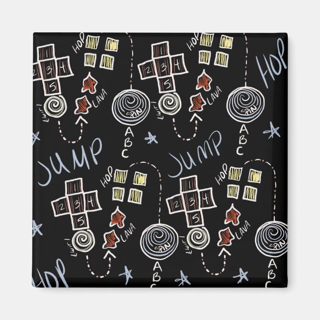 Kids Teacher Fun Recess Playground Chalkboard Magnet (Front)