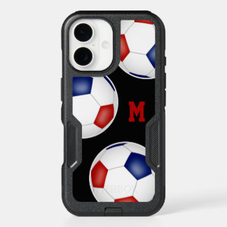 Kids team sports red blue soccer club colors iPhone 16 case