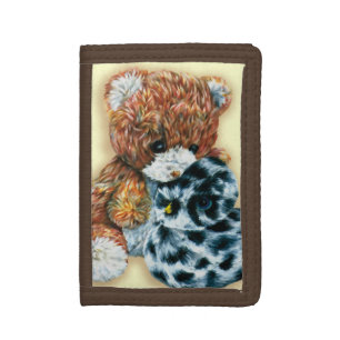 Kids Teddy bear and stuffed toy duck Tri-fold Wallet