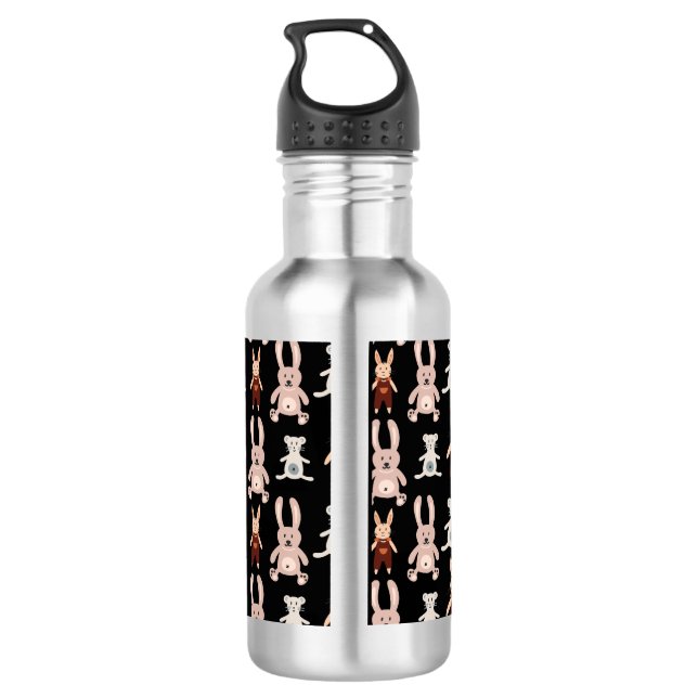 Kids' Teddy Bear Cat Panda Bunny Toy Pattern Stainless Steel Water Bottle (Back)