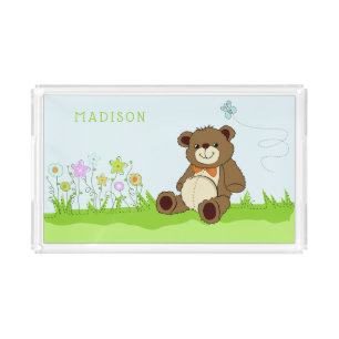 Kids’ Teddy Bear custom name trays