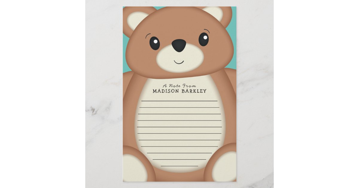 Teddy bear Post Cards Paper Zazzle Greeting & Note Cards, get well