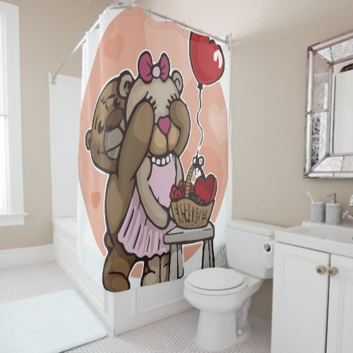 Kids Teddy Bear Shower Curtain