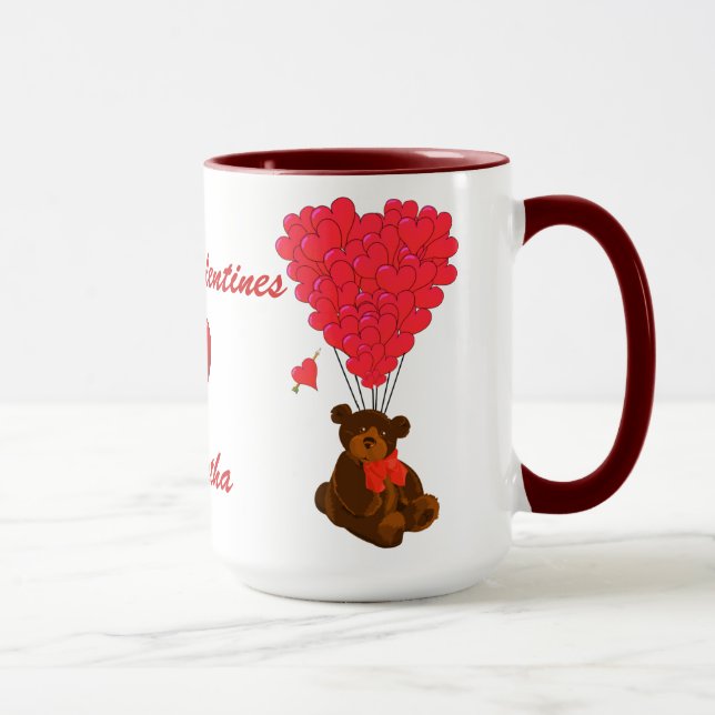 Kids teddy bear Valentines Mug (Right)