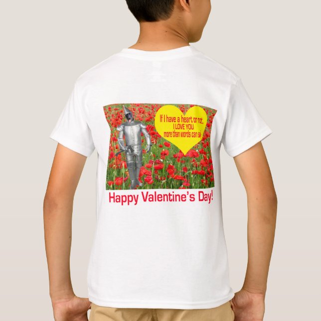 kids tee.  Happy Valentine's Day.  black lab/ tin  T-Shirt (Back)