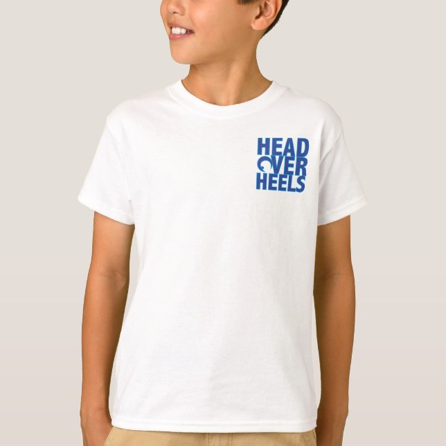 Kids Tee with bright Blue logo (Front)