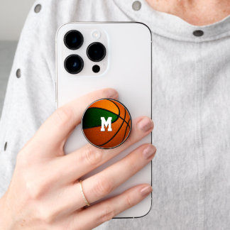 kids teens green orange team colors basketball PopSocket