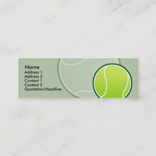 Customizable Kids Tennis Ball Skinny Profile Cards Business Card Template