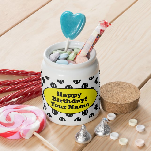 Kid's tennis Birthday party candy jar favor gifts (In Situ)