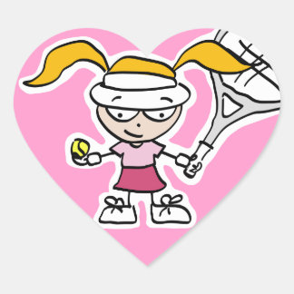 Kids tennis stickers with cute cartoon