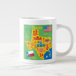 Kids Texas Map Giant Coffee Mug