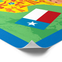 Texas Green Map Flexible Magnet | southwest-souvenir