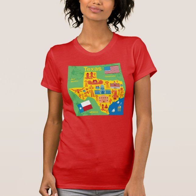 Kids Texas Map T-Shirt (Front)