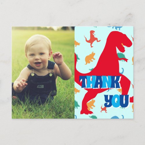 Kids Thank you Dinosaur Postcard