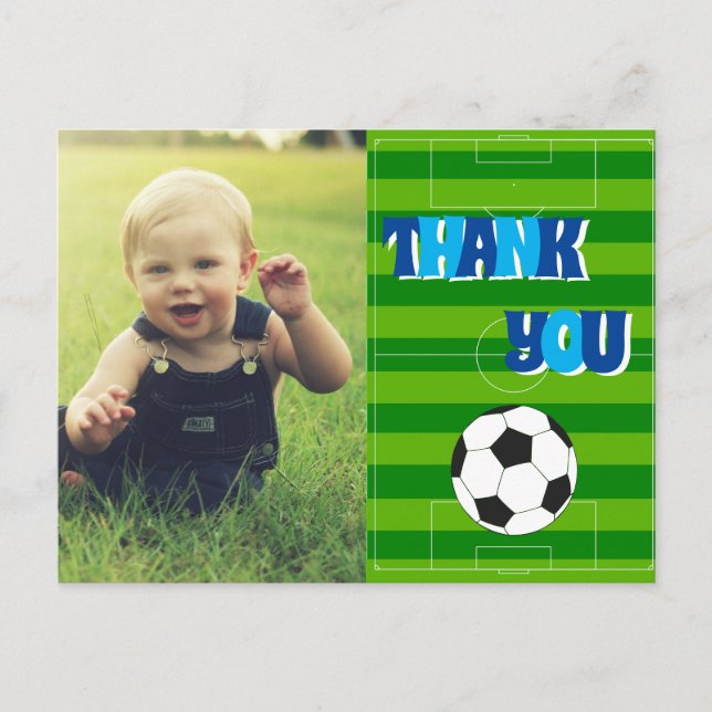 Kids Thank you Soccer Postcard (Front)