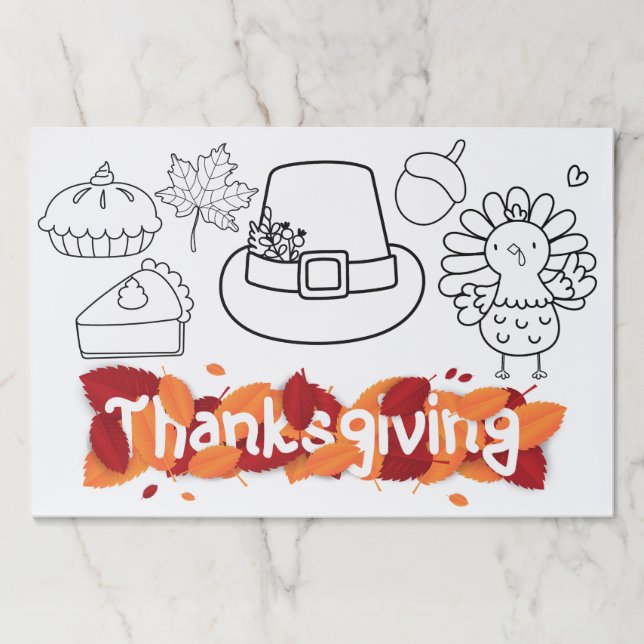 Kids Thanksgiving Coloring  Paper Pad (Front)