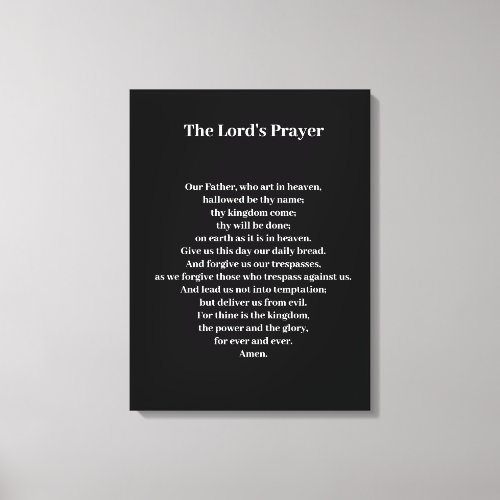 Kids The Lords Prayer Canvas Print