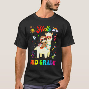 Kids Third Grade Squad Cute Llama Sloth Back To Sc T-Shirt