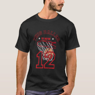 Kids This Baller Is Now 12 Years Old 12th Birthday T-Shirt