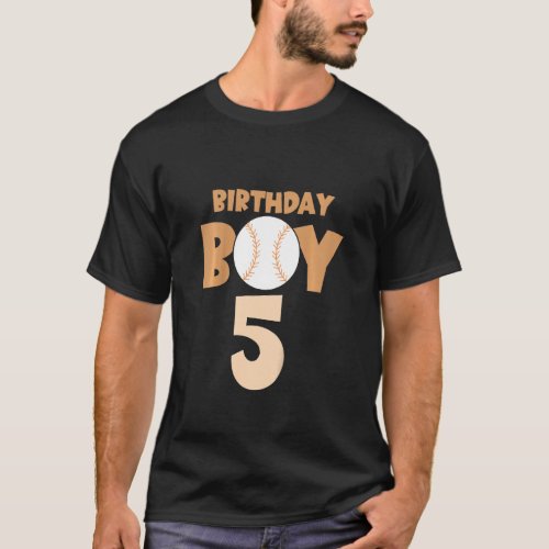 Kids This Baller Is Now 5 Years Old 5th Birthday B T_Shirt