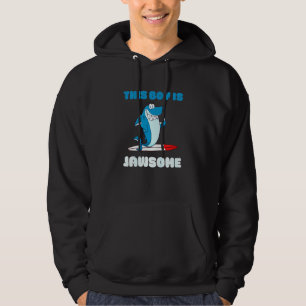 Kids This Boy Is Jawsome Awesome Shark Pun Boy Kid Hoodie