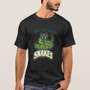 Kids This Boy Loves Snakes Snake Quote Viper Graph T-Shirt