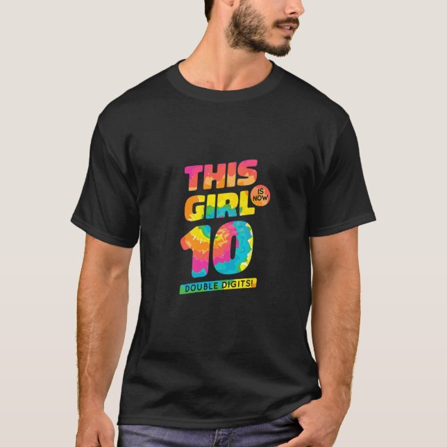 Kids This Girl Is 10  Tenth Birthday Double Digits T-Shirt (Front)