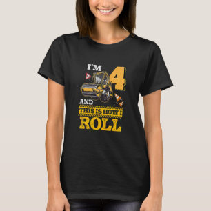 Kids This Is How I Roll Asphalt Roller 4 Year Old  T-Shirt
