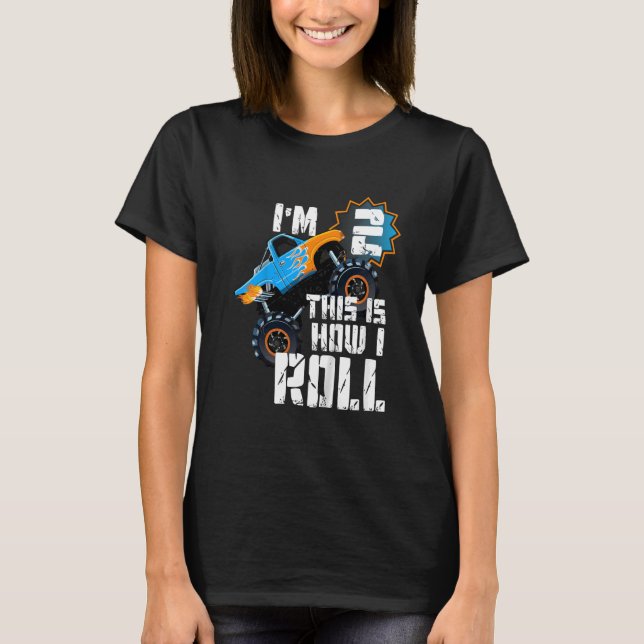 Kids This is How I Roll Monster Truck 2nd Birthday T-Shirt (Front)