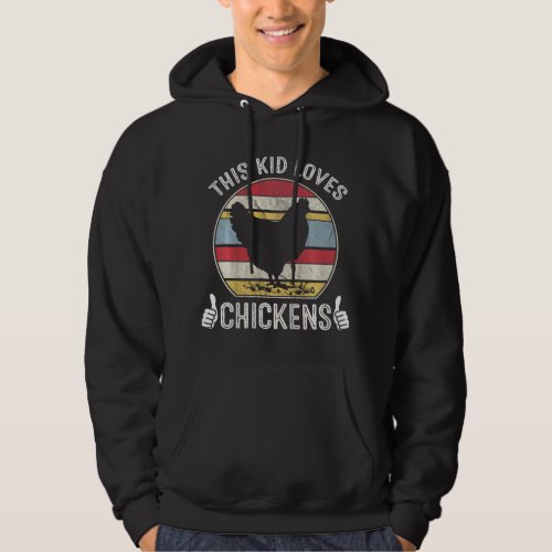 Kids This Kid Loves Chickens Boys and Girls Chicke Hoodie