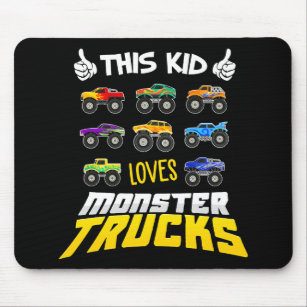 Kids This Kid Loves Monster Trucks Boys And Girls Mouse Pad