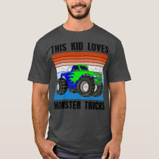 Kids This Kid Loves Monster Trucks Vintage Retro M T-Shirt