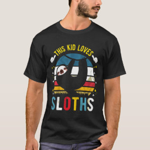 Kids This Kid Loves Sloths Boys And Girls Sloth Gi T-Shirt