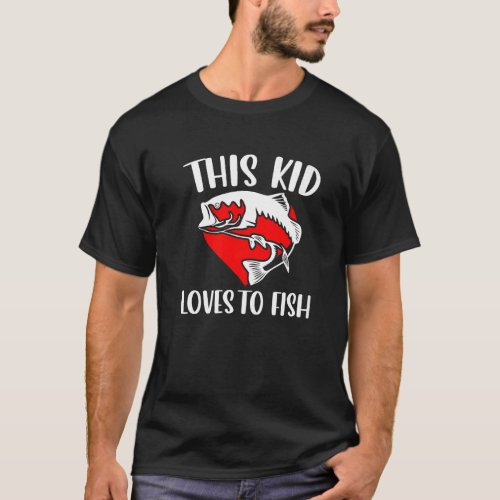 Kids This Kid Loves to Fish Boys Fishing T_Shirt