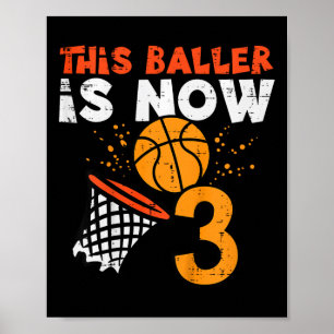 Kids This Ller Is Now 3 Sketll 3rd Birthday Bday B Poster