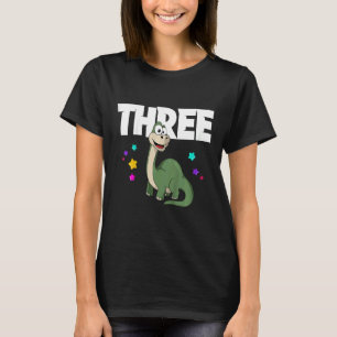 Kids THREE Dinosaur 3rd Birthday T-Shirt